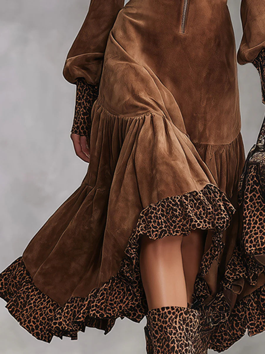 CHLOE | Vestido de Suédine Leopardo