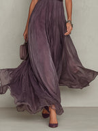 Flavia - Vestido longo violeta com decote em forma de chave para Mulher
