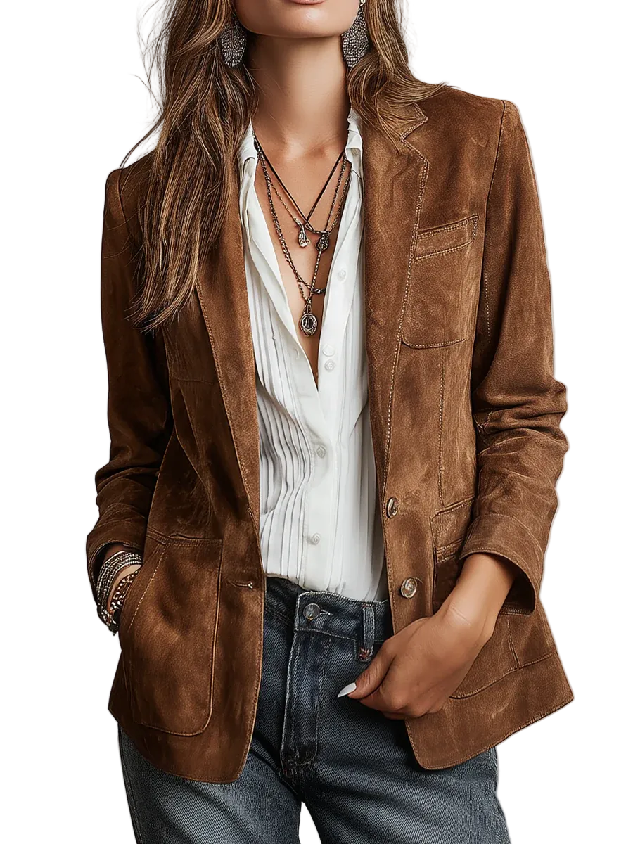 Mathilde | Blazer Descontraído com Bolsos Aplicados