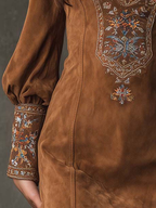 Liza - Robe curta efeito camurça