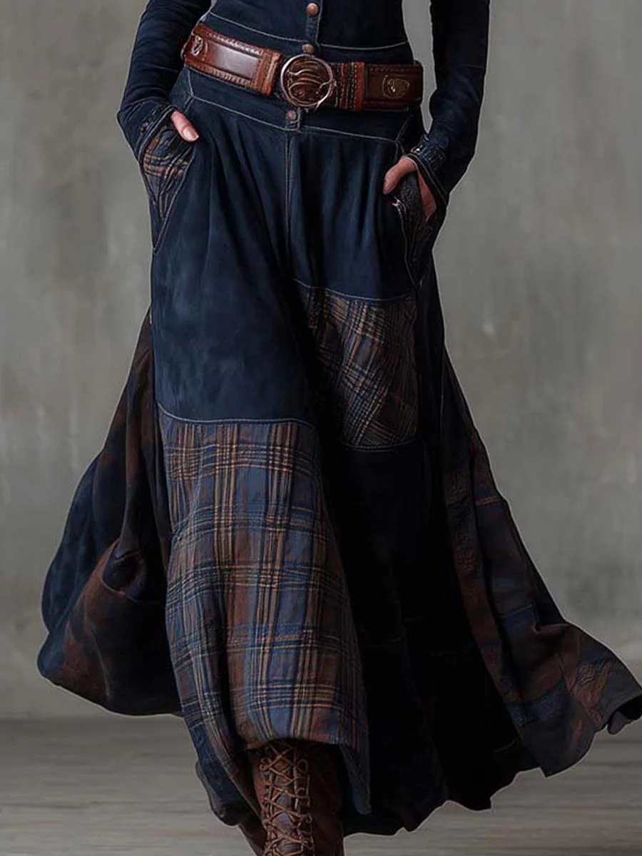 Azucena - Vestido maxi de camurça com cinto
