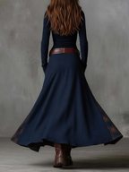 Azucena - Vestido maxi de camurça com cinto