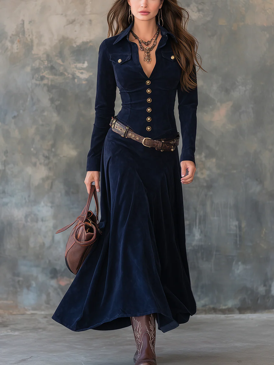 MILANA | Vestido longo em suedine com fenda