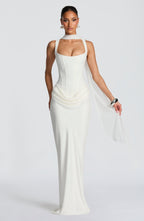 Leonor ❘ Vestido maxi com decote quadrado