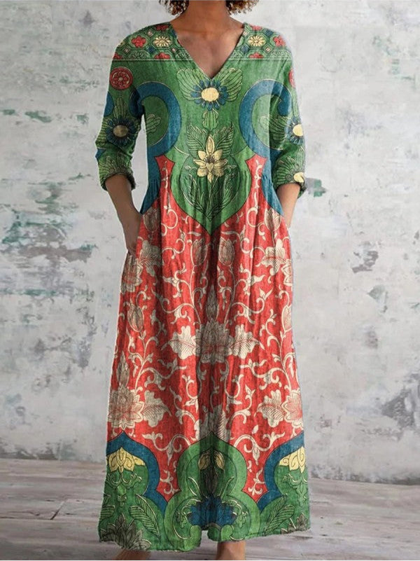 Celestine | Vestido longo com estampa floral vintage
