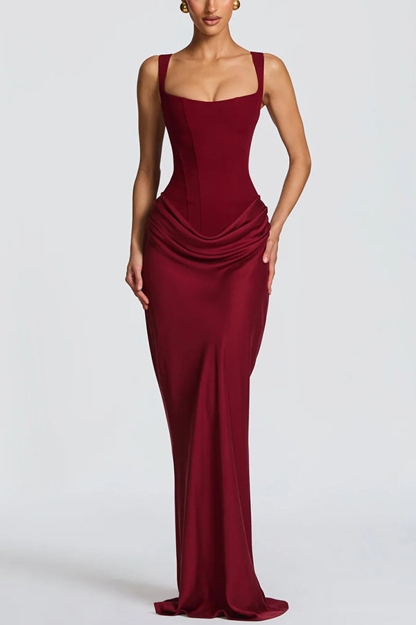 Leonor ❘ Vestido maxi com decote quadrado