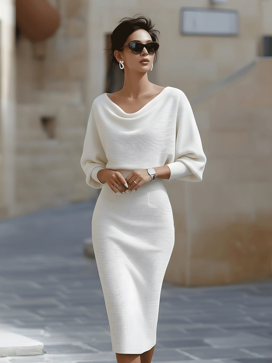 Lídia - Vestido Midi Elegante para o Dia-a-Dia