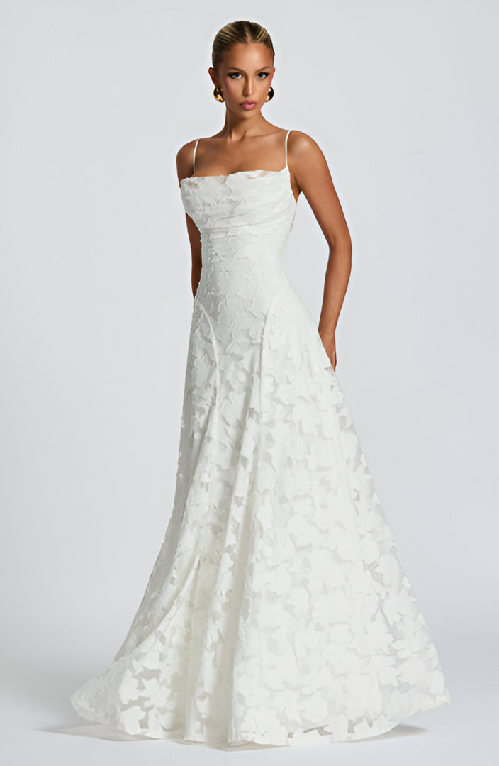 Francisa | Vestido longo de Mulher com corpete de renda