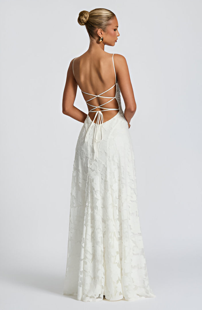 Francisa | Vestido longo de Mulher com corpete de renda