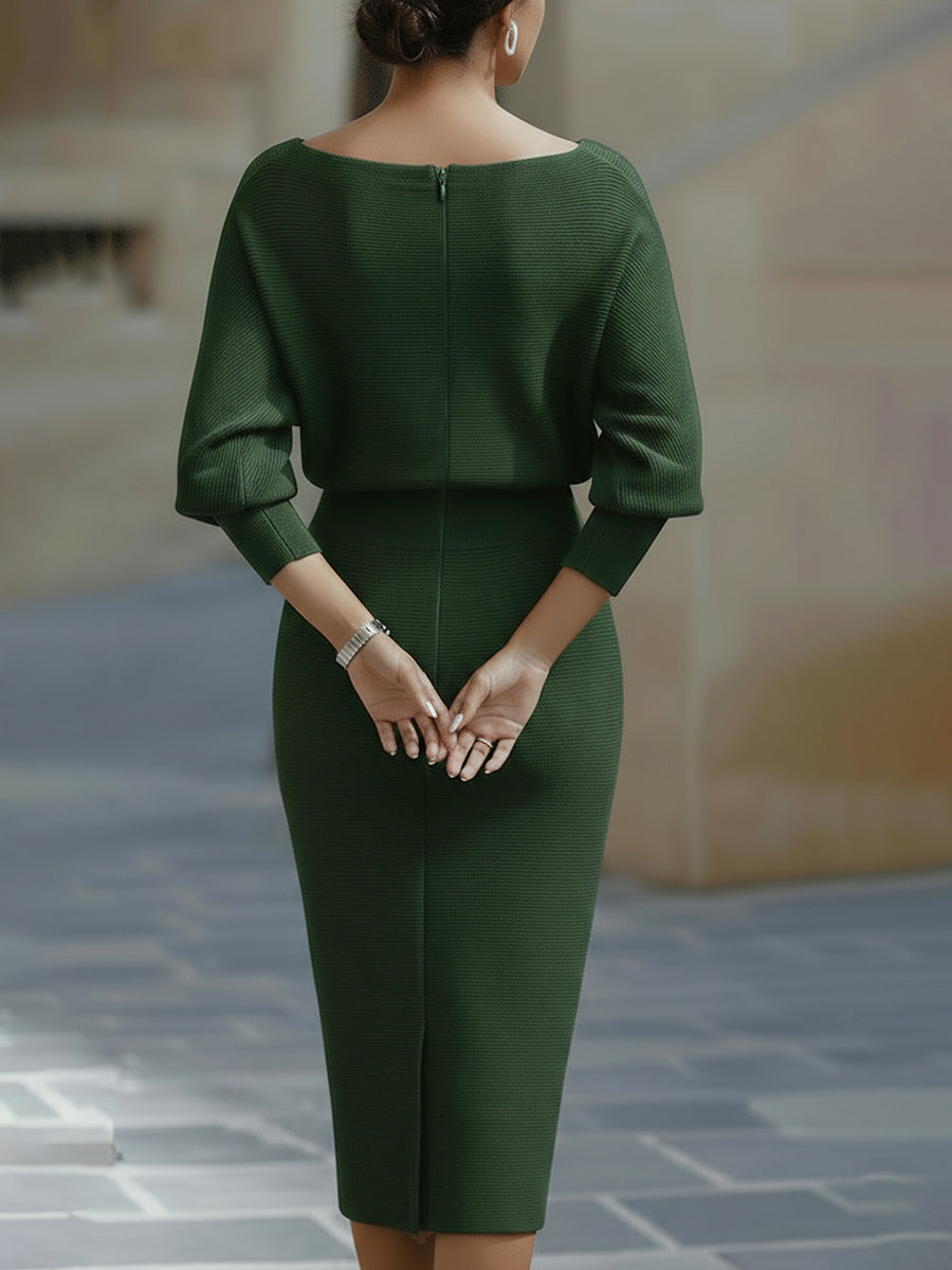 Lídia - Vestido Midi Elegante para o Dia-a-Dia