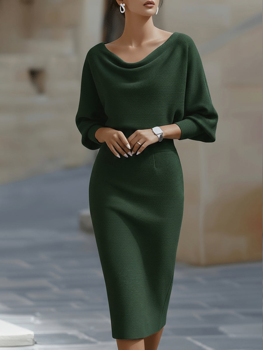 Lídia - Vestido Midi Elegante para o Dia-a-Dia