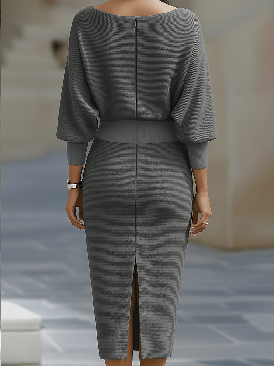 Lídia - Vestido Midi Elegante para o Dia-a-Dia