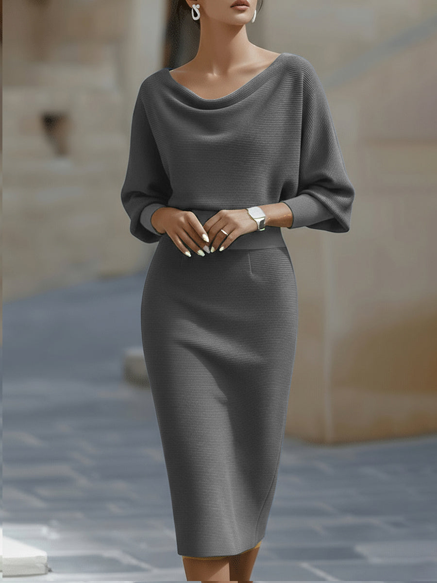 Lídia - Vestido Midi Elegante para o Dia-a-Dia