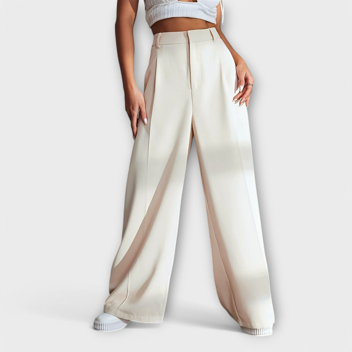 Iara - Calça de Cintura Alta com Pernas Largas