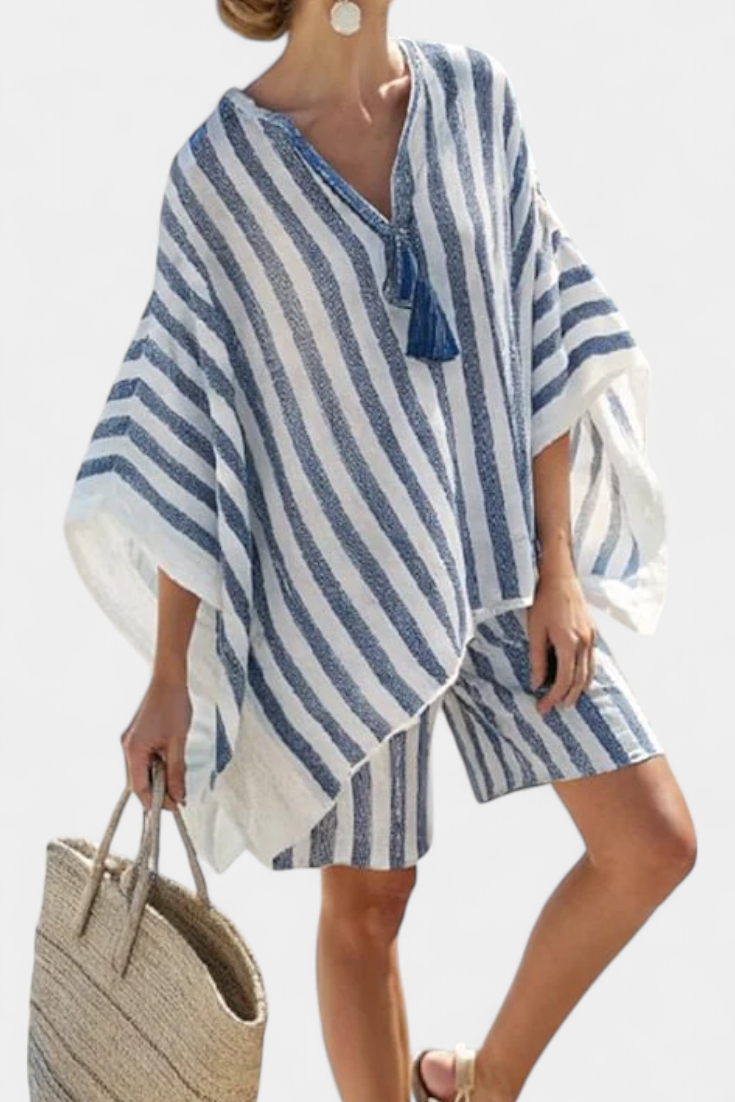Salomé - Conjunto Listrado Blusa e Calções
