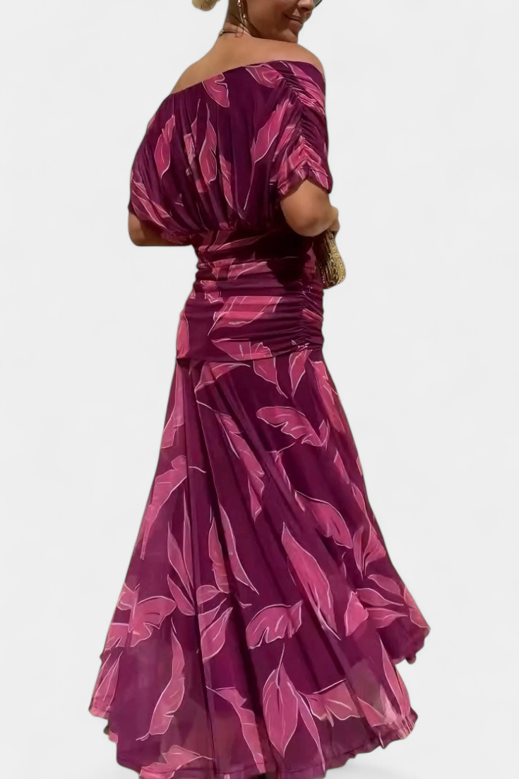 Magda™ | Vestido largo de flores com decote em V