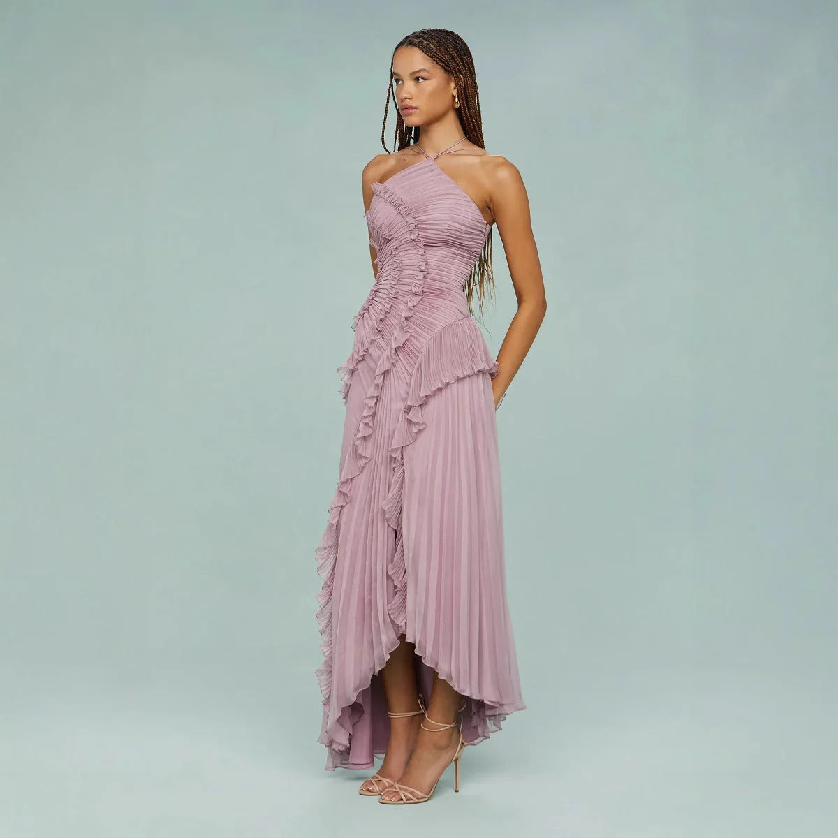 OLAYA | Vestido longo com babados de Mulher