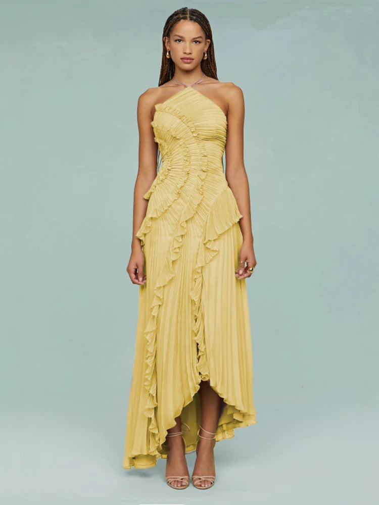 OLAYA | Vestido longo com babados de Mulher