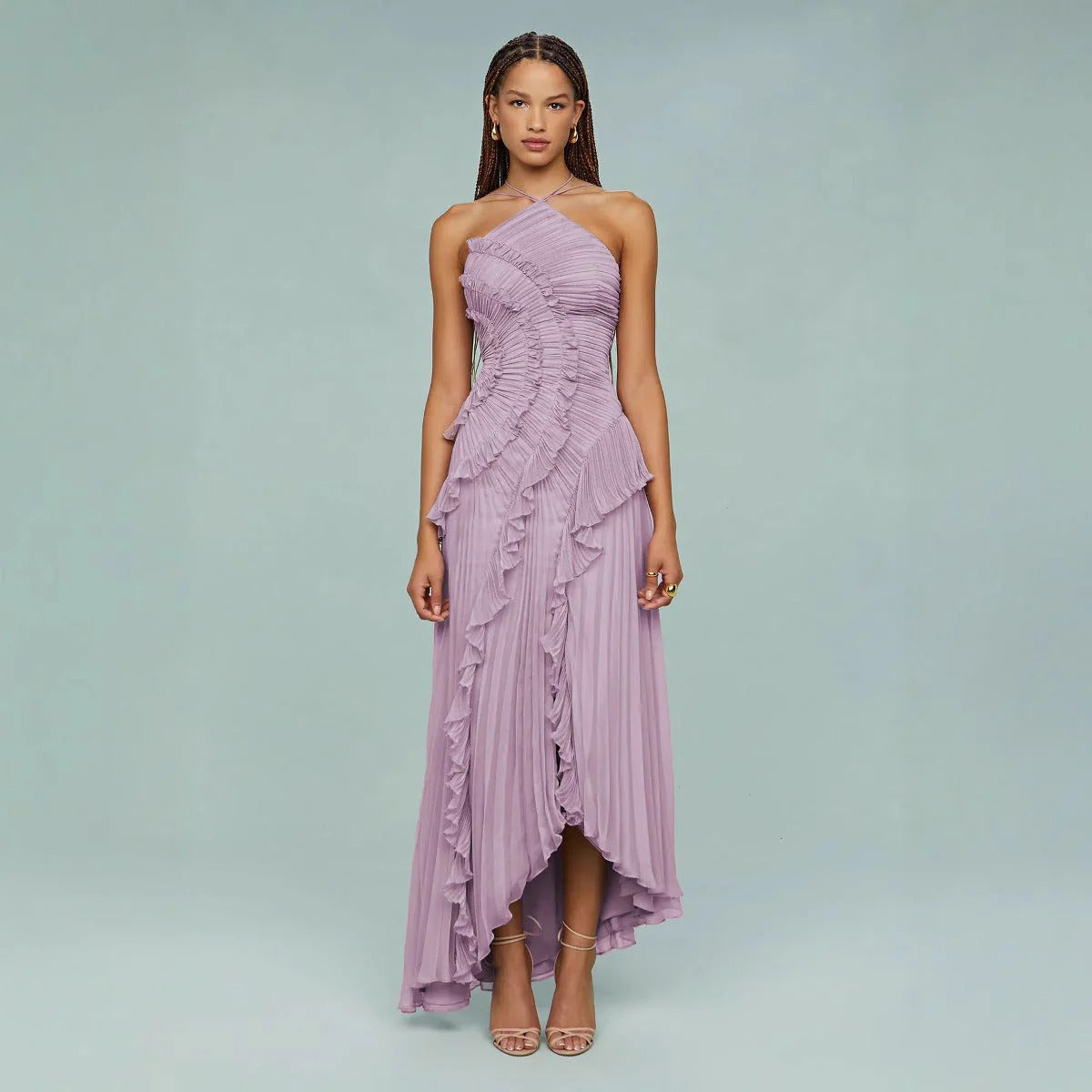 OLAYA | Vestido longo com babados de Mulher