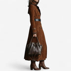 Nathaly™ Trench em pele nobuck