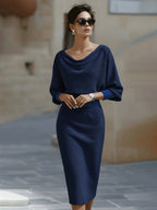 Lídia - Vestido Midi Elegante para o Dia-a-Dia