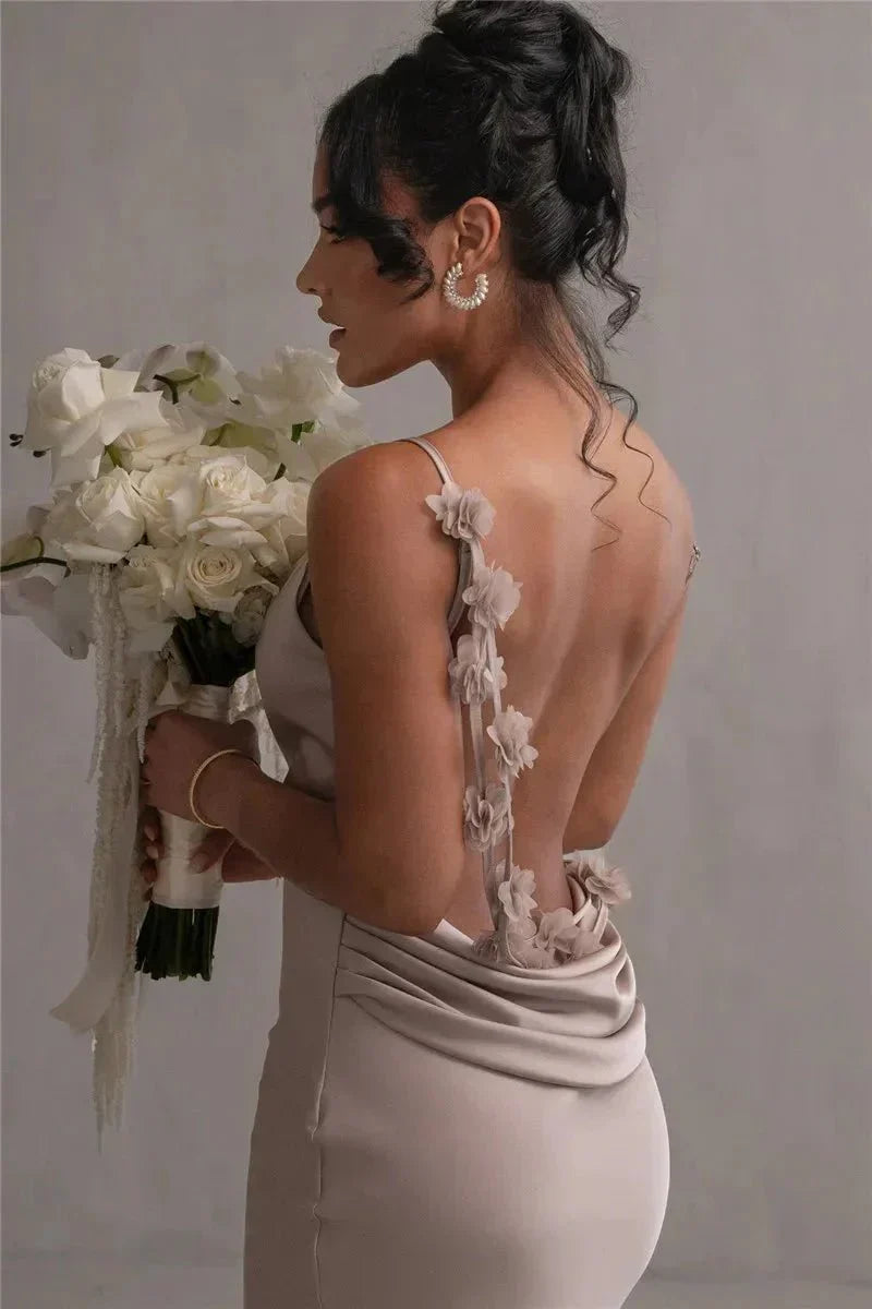 Nina™ | Vestido de festa luxuoso em seda com babados