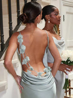 Nina™ | Vestido de festa luxuoso em seda com babados