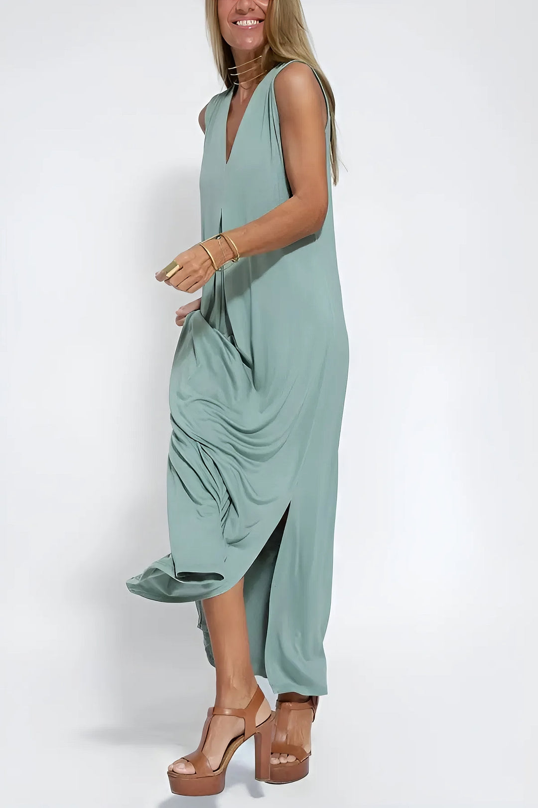 Ava™ | Vestido longo elegante + cardigan